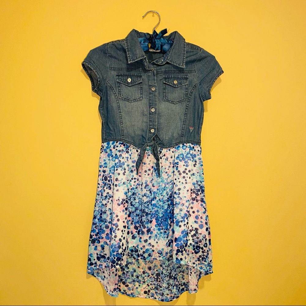 Guess Kids Girls Size 10 Denim Style Floral Dress